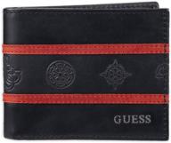 guess leather bifold wallet black logo