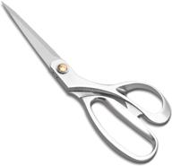 ultra sharp 8.5 inch heavy duty fabric scissors - premium sewing shears for dressmaking, leather, and crafts - all metal stainless steel tailor scissors (silver) logo