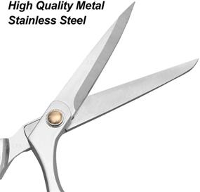 img 1 attached to Ultra Sharp 8.5 Inch Heavy Duty Fabric Scissors - Premium Sewing Shears for Dressmaking, Leather, and Crafts - All Metal Stainless Steel Tailor Scissors (Silver)