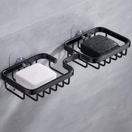 🧼 shower soap dish holder - adhesive bar soap holder for shower wall in black logo