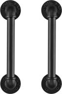 black rustic sliding door handles for barn door, interior door, garage, towel - licperron, 2 pack, 12 inch логотип