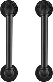 img 4 attached to Black Rustic Sliding Door Handles for Barn Door, Interior Door, Garage, Towel - Licperron, 2 Pack, 12 Inch