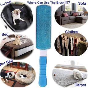 img 1 attached to Pet Hair Remover Brush - Double Sided Lint Brush - Self-Cleaning Base - Efficient Dog & Cat Fur Removal Tool - Ideal for Clothing, Furniture, Couches, Carpets, Car Seats