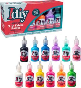 img 4 attached to 🎨 Vibrant DIY Fabric Paints Set - 12 Colors, 1oz Bottles - Ultra Bright 3D, Non-Toxic, Water-Based & Permanent - Ideal for Crafts, Gifts, and Projects - Perfect for All Surfaces!