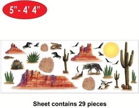 img 3 attached to Декорации стены "Дикий Запад" в пустыне от Beistle - набор из 1, 29 предметов, от 5 до 52 дюймов.