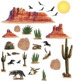 img 4 attached to Wild West Desert Props Wall Decorations by Beistle – Pack of 1, 29 Pieces, 5 to 52 Inch