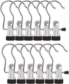 img 4 attached to 🧺 DUOFIRE 12 PCS Laundry Hanging Hooks Clips: Stainless Steel Portable Travel Clothes Pins for Effective Drying of Towels, Socks, and More!