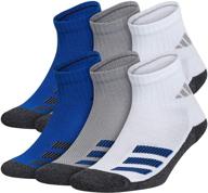 adidas cushioned angle stripe quarter socks for kids (boy's/girl's) - pack of 6 логотип