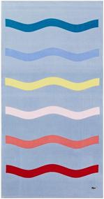 img 1 attached to 🌈 Lacoste Kane 100% Cotton Beach Towel: Vibrant Blue/Yellow/Pink Stripe Pattern, Extra Large Size (36"W x 72"L)