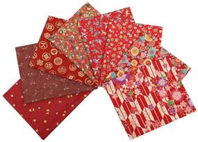 img 3 attached to ChuanShui 8pcs 100% Cotton Quilting Fabric Bundles Red Asian Pattern Fat Quarters Fabric Bundle 22 x 18 inches (55 x 45cm) - Perfect for Sewing, Patchwork, and Face Masks