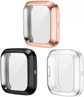 ggooig 3-pack screen protector case compatible with fitbit versa 2 logo