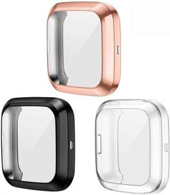 img 4 attached to GGOOIG 3-Pack Screen Protector Case Compatible With Fitbit Versa 2