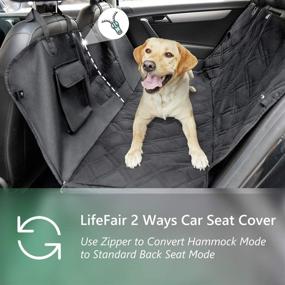 img 3 attached to 🐾 Pet Car Seat Cover - Dog Hammock with Mesh Window, 900D Heavy Duty Scratch Proof Nonslip, Waterproof Backseat Cover for SUVs and Trucks by LIFEFAIR