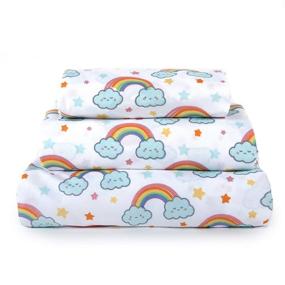 img 2 attached to 🌈 Colorful & Cozy: Kids Rule 4 Piece Full Sheet Set, Rainbow Delight!