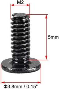 img 1 attached to 🔩 uxcell M2x5mm Black Phillips Screw Fastener - 100pcs for Laptop PC TV Fan Audio Switch