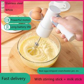 img 2 attached to 🔌 2021 New Electric Hand Mixer: Portable Kitchen Blender Stainless Steel Egg Whisk