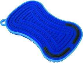 img 1 attached to 🔵 Stay Clean 3-in-1 Scrubber Blue by Kuhn Rikon: Ultimate Cleaning Tool for Effortless Scrubbing