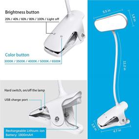 img 1 attached to 💡 YukiHalu Rechargeable Clip-on Light with 36 LED Chips: 5 Colors, 5 Brightness Levels