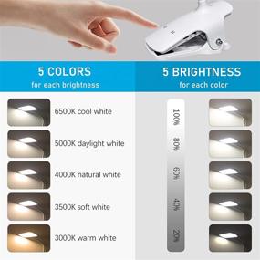 img 2 attached to 💡 YukiHalu Rechargeable Clip-on Light with 36 LED Chips: 5 Colors, 5 Brightness Levels