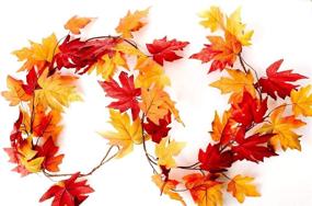 img 1 attached to 🍁 Captivating and Vibrant CraftMore Fall Maple Leaf Garland - 6 Feet Length