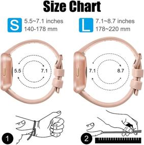 img 2 attached to Pack 3 Soft Silicone Bands Compatible For Fitbit Versa 2 / Fitbit Versa/Fitbit Versa Lite Adjustable Sport Bands For Women Men Small Large (Small