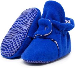 img 4 attached to 👣 Ella Bonna Mini Fleece Booties: Non-Skid Bottom, Flexible, for Baby Boys, Girls, and Toddlers