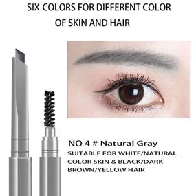 img 3 attached to 💦 ROZO Long Lasting and Waterproof Auto Eyebrow Pencil - NO.4 Natural Gray: Professional Makeup Tool for Enhanced Eyebrows!