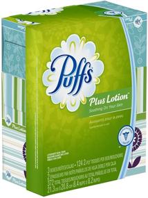 img 2 attached to 🤧 Puffs Plus Lotion Facial Tissues – 372 Count, 3 Family Boxes (124 Tissues/Box) – Pack of 8: Long-Lasting Relief for Your Family