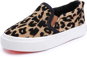 img 4 attached to 👟 Adorable Toddler Boys' Leopard Canvas Sneakers: Aiminila Flats at Sneakers