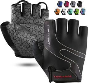 img 4 attached to Tanluhu Half Finger Cycling Gloves - Anti-Slip Shock-Absorbing Padded Breathable Bike Gloves for Men and Women - Road and Mountain Biking