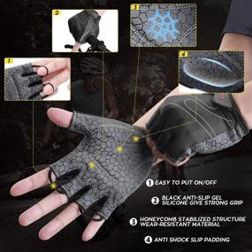 img 2 attached to Tanluhu Half Finger Cycling Gloves - Anti-Slip Shock-Absorbing Padded Breathable Bike Gloves for Men and Women - Road and Mountain Biking