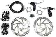 upgrade your bike with star-art front and back disc brake kit - aluminum alloy calipers, 2 pcs stainless steel 160 mm rotors & cable & brake lever & 12 bolts, freewheel threaded hubs hole distance of 48mm logo