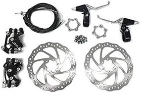 img 2 attached to Upgrade Your Bike with Star-Art Front and Back Disc Brake Kit - Aluminum Alloy Calipers, 2 Pcs Stainless Steel 160 mm Rotors & Cable & Brake Lever & 12 Bolts, Freewheel Threaded Hubs Hole Distance of 48mm