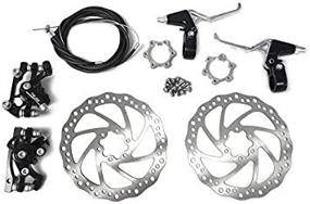 img 1 attached to Upgrade Your Bike with Star-Art Front and Back Disc Brake Kit - Aluminum Alloy Calipers, 2 Pcs Stainless Steel 160 mm Rotors & Cable & Brake Lever & 12 Bolts, Freewheel Threaded Hubs Hole Distance of 48mm