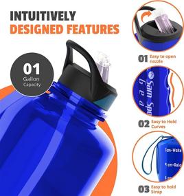 img 2 attached to 🏋️ Motivational 1 Gallon Water Bottles with Time Tracker and Straw - BPA Free Reusable Large Water Jug for Gym, Sports, Traveling, and Pregnancy