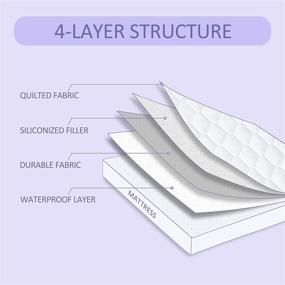 img 3 attached to 🛏️ CBC King Size Waterproof Mattress Pad | Deep Pocket Fitted 8"-21" Mattress Protector with Stretchable Design | Microfiber Filling and Ultra Soft Breathable Bed Cover in White