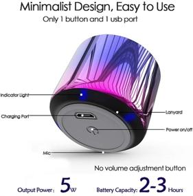 img 1 attached to 🔊 5W Big Sound TWS Wireless Portable Mini Bluetooth Speakers, Wireless Stereo Pairing, Metal Enclosure, IP65 Splashproof, Minimalism Design, Nylon Lanyard - Compatible with Echo Dot, Android, iPad, iPhone, Laptop