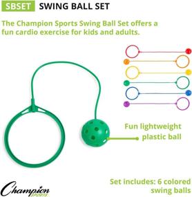 img 2 attached to 🏐 Champion Sports Skip Ball Ankle Toy for Kids - Pack of 6, Assorted Colors - Durable Hopper / Swingball Set with 18-Inch Cord - 5.5-Inch Diameter Ankle Ring - Fun Jumper and Exercise Equipment