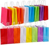 🌈 vibrant and versatile: moretoes 56pcs party paper bags with handles - perfect for rainbow-themed parties, birthdays, weddings, and celebrations logo