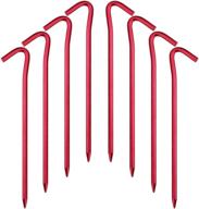 🏕️ hikemax 7075 aluminum tent stakes 10/15 pack - ultralight 7 inch hook tent pegs with carrying pouch - ideal for camping, hiking, and gardening логотип