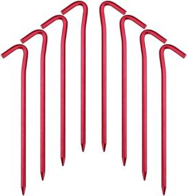 img 4 attached to 🏕️ Hikemax 7075 Aluminum Tent Stakes 10/15 Pack - Ultralight 7 Inch Hook Tent Pegs with Carrying Pouch - Ideal for Camping, Hiking, and Gardening