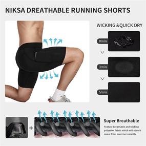 img 1 attached to Niksa Men's Quick Dry Black Performance Athletic Compression Shorts - Pack of 3