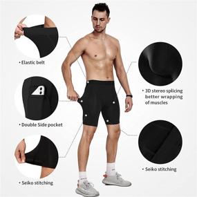 img 2 attached to Niksa Men's Quick Dry Black Performance Athletic Compression Shorts - Pack of 3