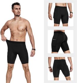 img 3 attached to Niksa Men's Quick Dry Black Performance Athletic Compression Shorts - Pack of 3