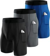 niksa men's quick dry black performance athletic compression shorts - pack of 3 logo