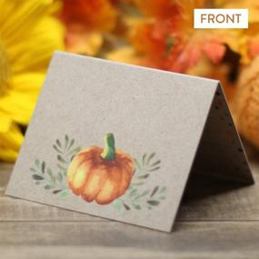 img 2 attached to 🍁 Koko Paper Co Thanksgiving Place Cards and Gratitude Cards Combo Pack - Set of 50 Cards, Printed on High-Quality Card Stock