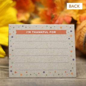 img 1 attached to 🍁 Koko Paper Co Thanksgiving Place Cards and Gratitude Cards Combo Pack - Set of 50 Cards, Printed on High-Quality Card Stock