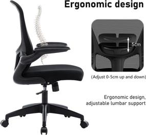 img 1 attached to 💺 Elevate Your Workstation with HOMIDEC Ergonomic Office Chair: Rocking Mesh Desk Chair with Lumbar Support, Flip-up Arms, and Adjustable Height - Black