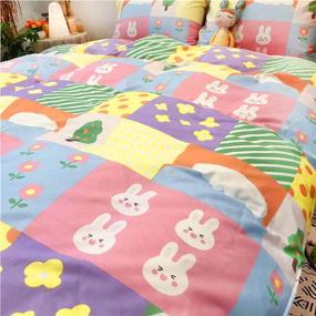 img 3 attached to Patchwork Microfiber Comforter Lightweight Colorful