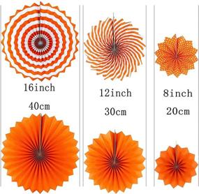 img 2 attached to 🎉 Vibrant Hanging Party Decorations Set: Zorpia Tissue Paper Fan Pom Poms, Flowers, and Honeycomb Ball Kit – Perfect for Christmas, Wedding, Engagement, Graduation Party Decor in Green, Red (Black/Orange)